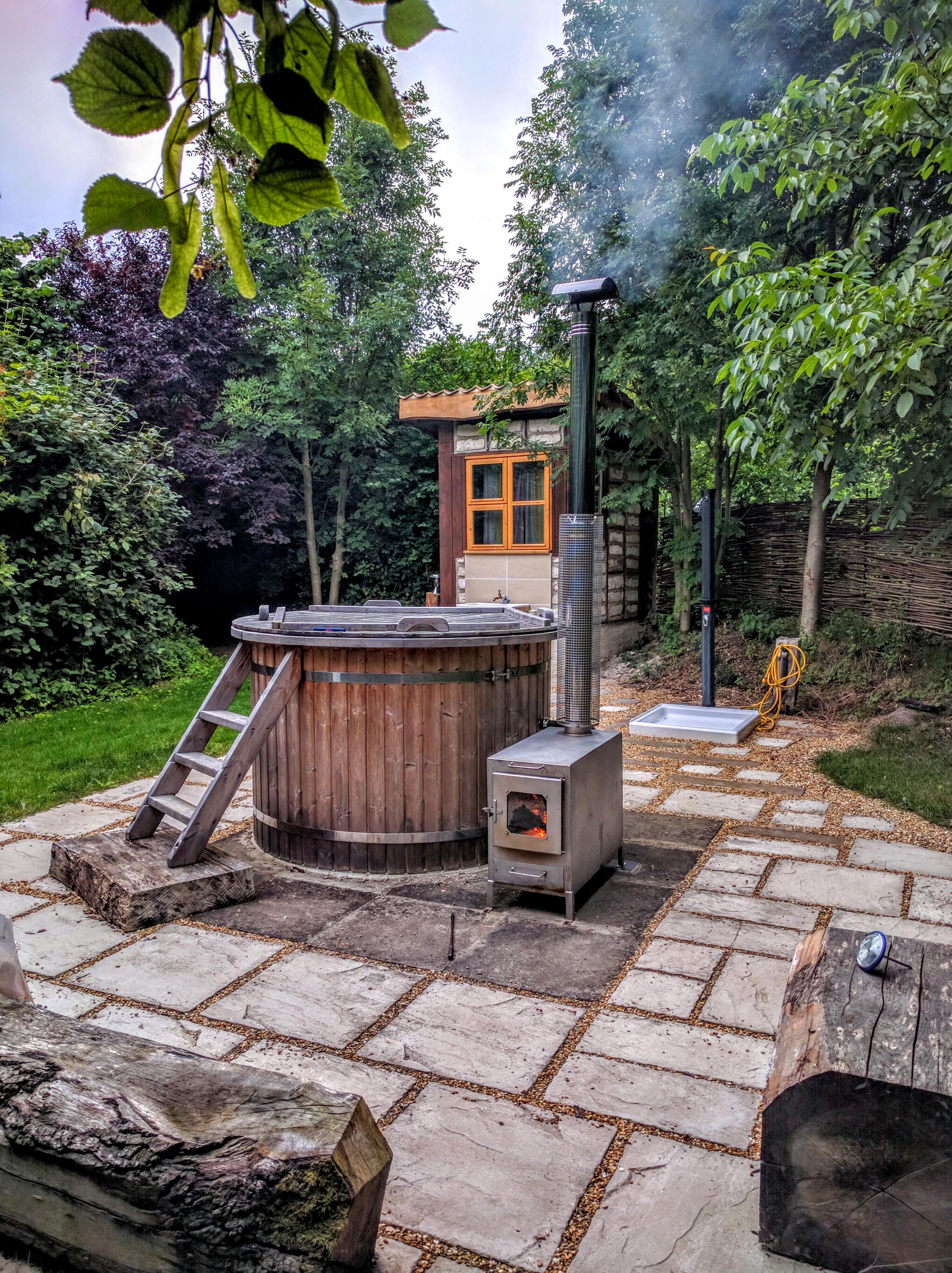 Hot tub at Guilden Gate Glamping site